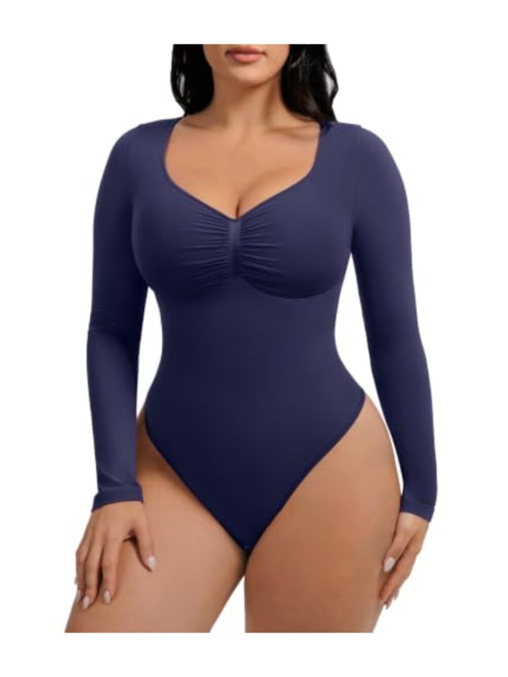 Long Sleeve Shapewear Bodysuit Tummy Control Thong Body Suit